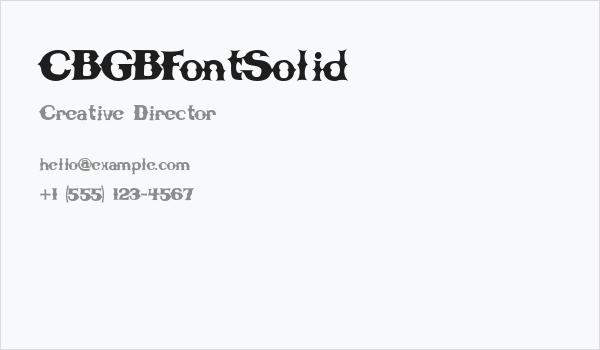 CBGBFontSolid Business Card