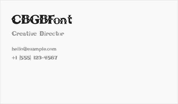 CBGBFont Business Card