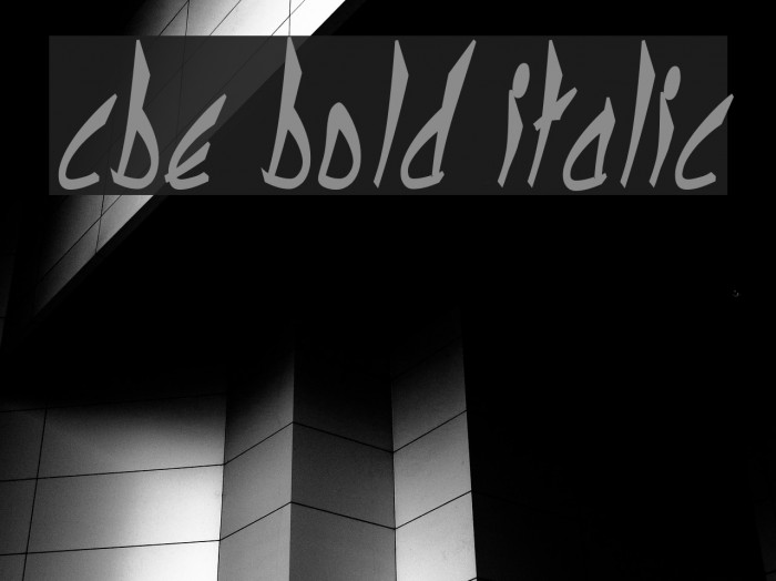 cbe Bold Italic Example 2