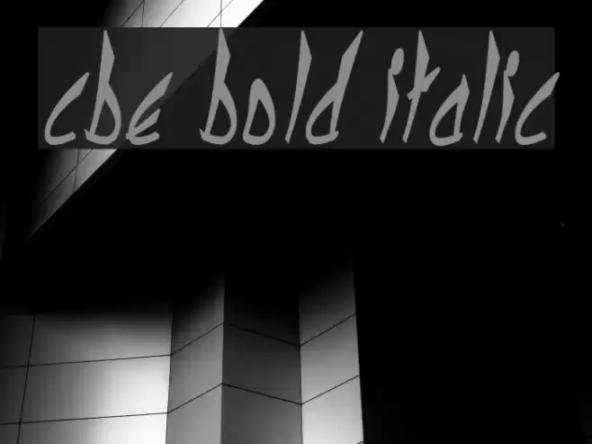 cbe Bold Italic Font examples