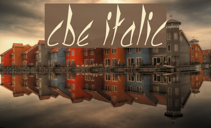 cbe Italic Font examples