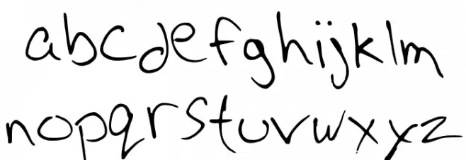 CD Writing फ़ॉन्ट लोअरकेस