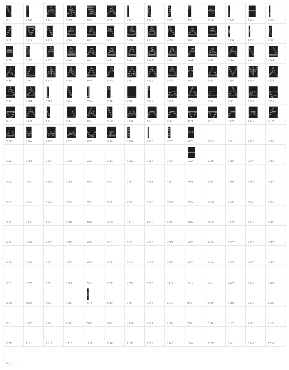 CECILE-Hollow-Inverse Character Map
