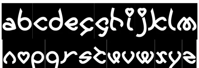 CELESTE-Inverse Schriftart Kleinbuchstaben
