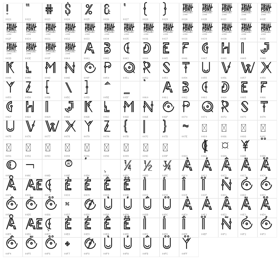 CENTERS SECTION DEMO Regular Character Map