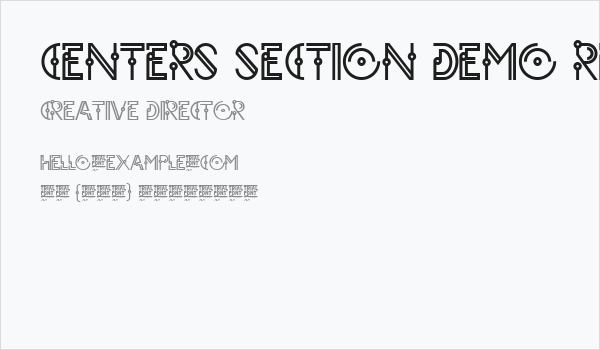 CENTERS SECTION DEMO Regular Business Card