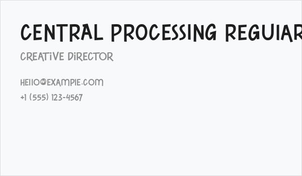 CENTRAL PROCESSING Regular Business Card