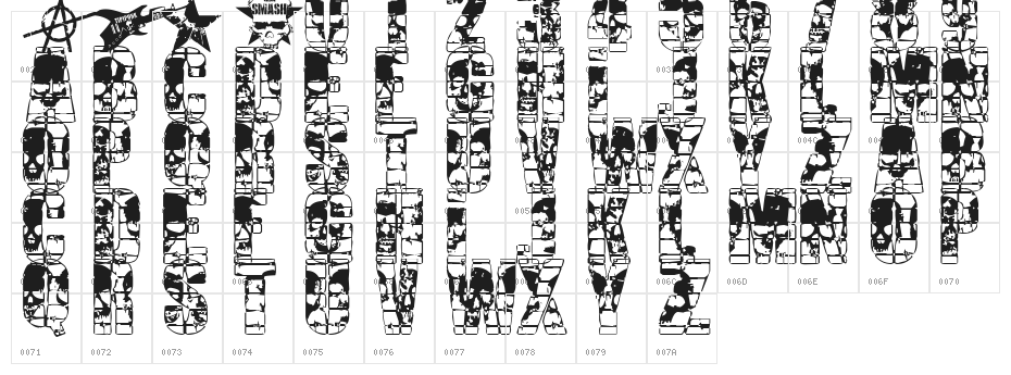 CERCA OF SKULLS Character Map