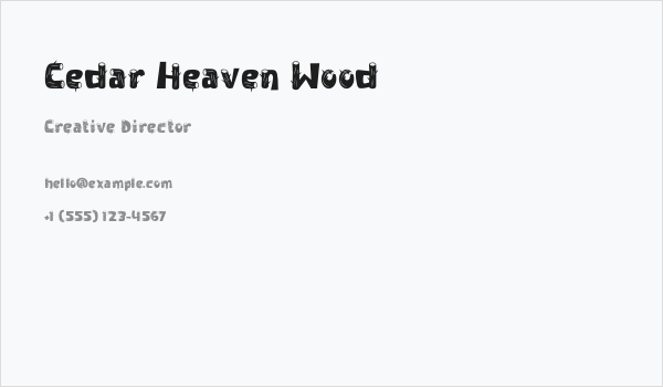 Cedar Heaven Wood Business Card