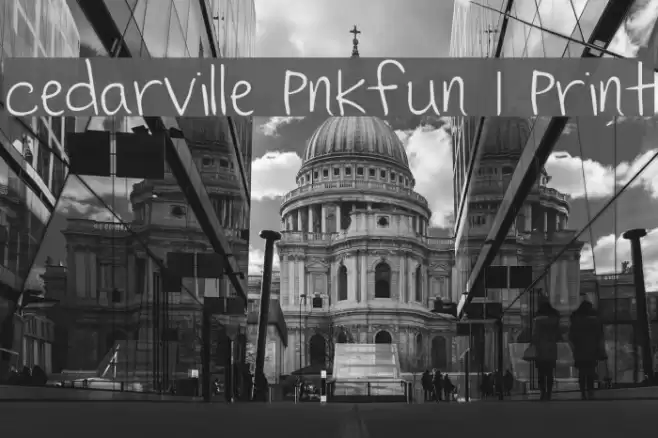 Cedarville Pnkfun 1 Print Font examples