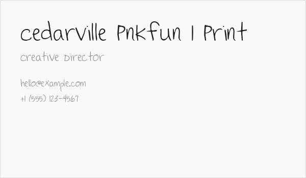 Cedarville Pnkfun 1 Print Business Card