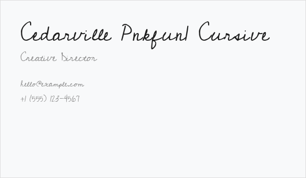 Cedarville Pnkfun1 Cursive Business Card