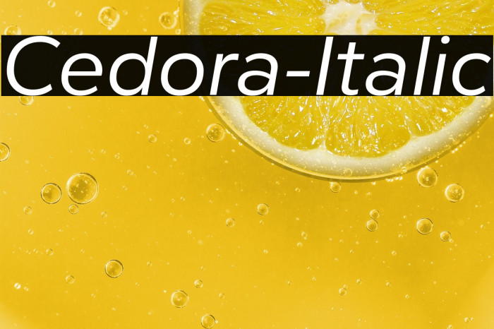 Cedora-Italic Example 2