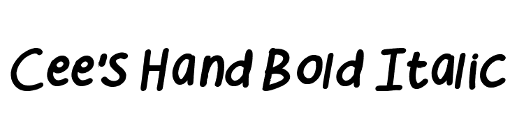 Cee's Hand Bold Italic Font