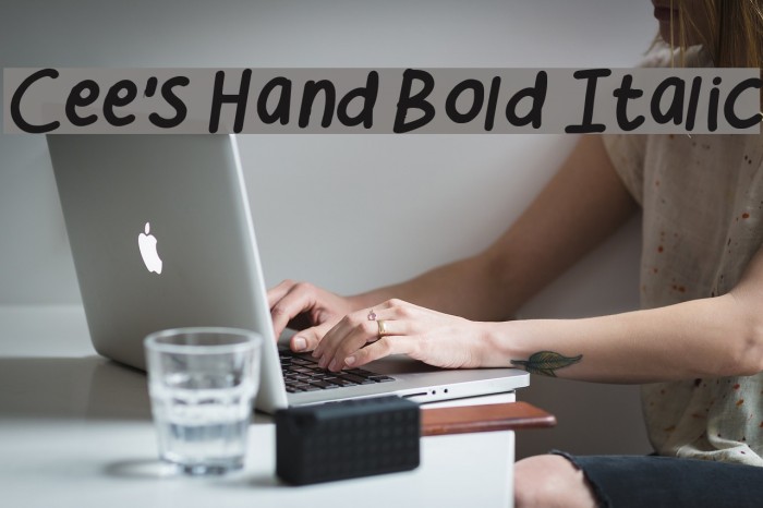 Cee's Hand Bold Italic Font examples