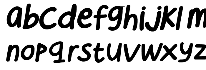 Cee's Hand Bold Italic Font LOWERCASE
