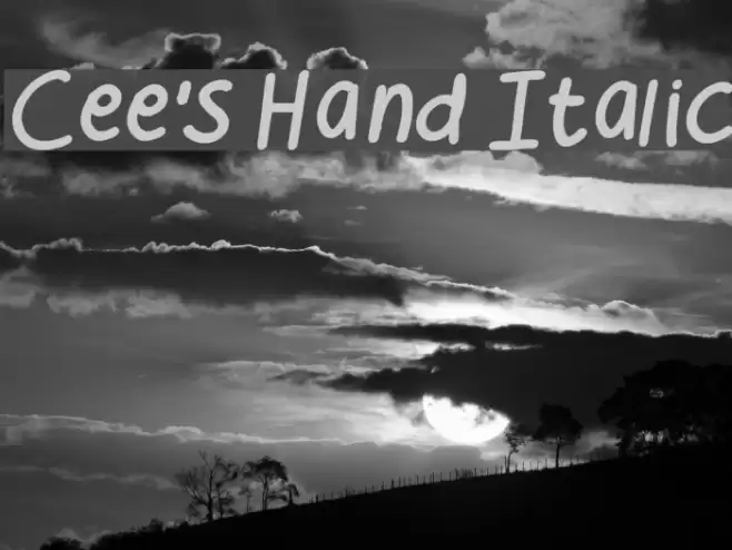 Cee's Hand Italic Font examples