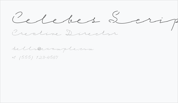 Celebes Script Business Card