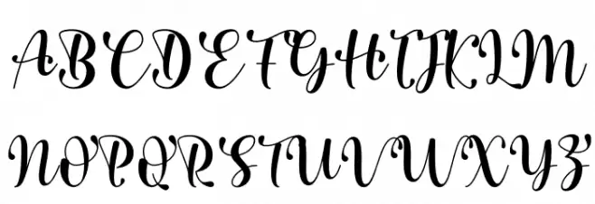 Celebrate Script Caratteri MAIUSCOLE