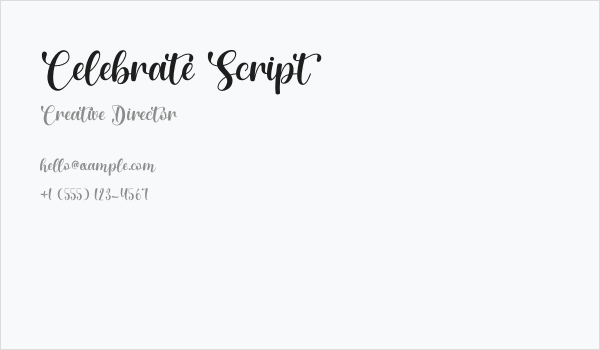 Celebrate Script Business Card