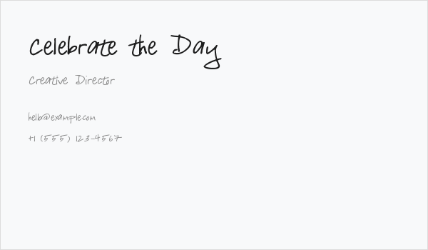 Celebrate the Day Business Card