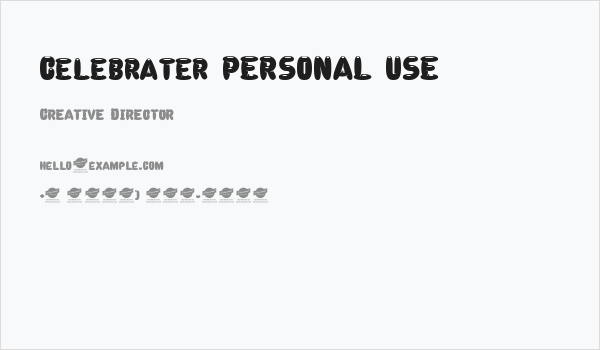 Celebrater PERSONAL USE Business Card