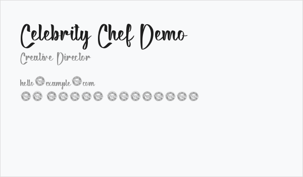 Celebrity Chef Demo Business Card
