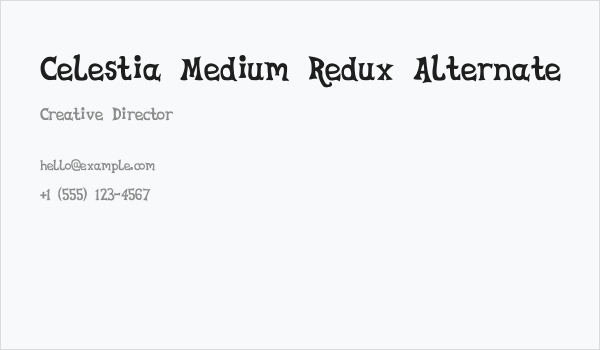Celestia Medium Redux Alternate Business Card