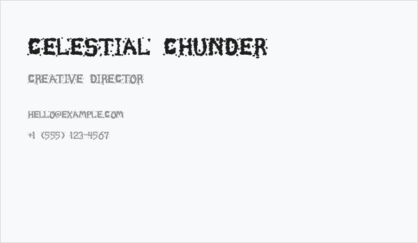 Celestial Chunder Business Card