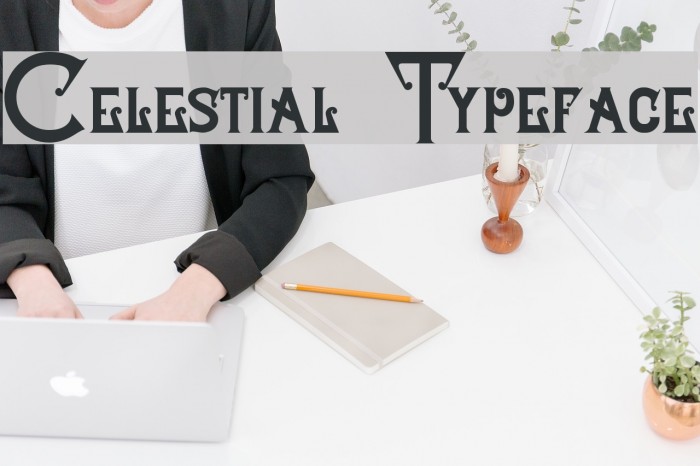 Celestial Typeface Schriftart examples