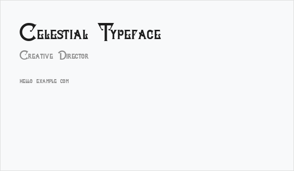 Celestial Typeface Business Card