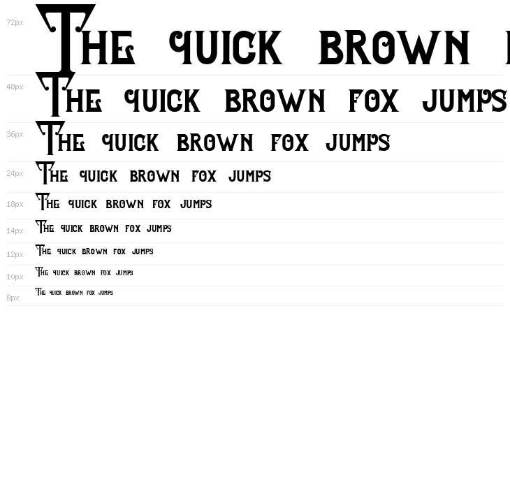 Celestial Typeface Waterfall