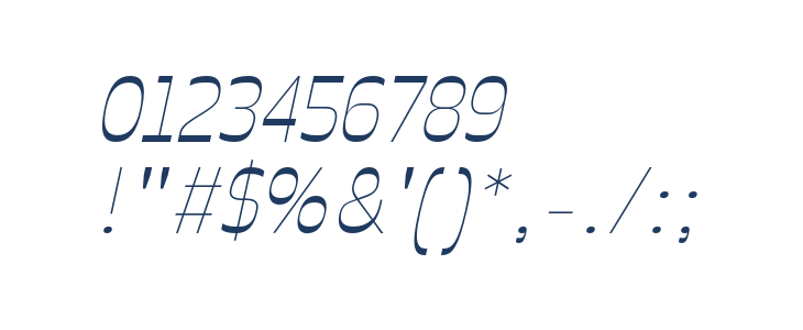 Celestine ExtraLight Italic Other Characters