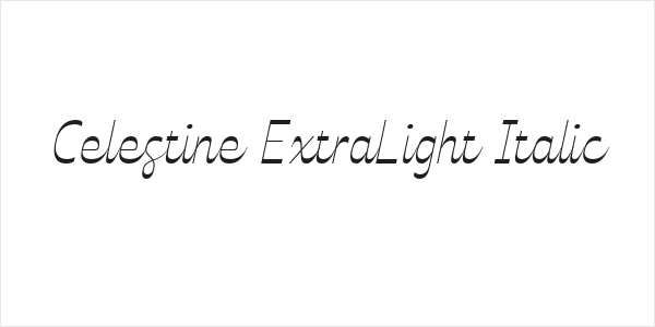 Celestine ExtraLight Italic Logo