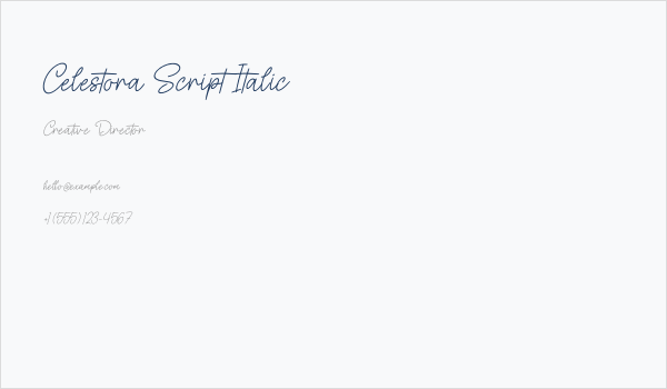 Celestora Script Italic Business Card