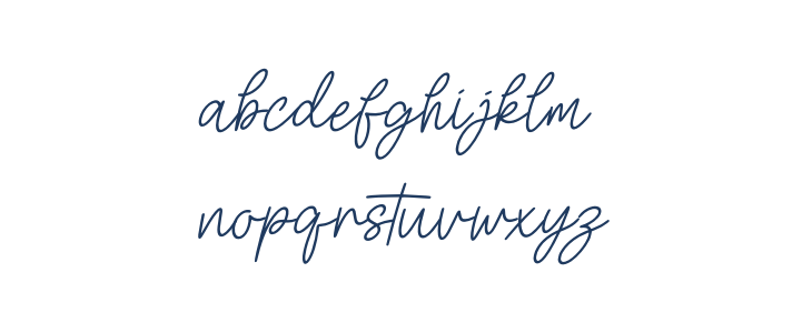 Celestora Script Italic Lowercase