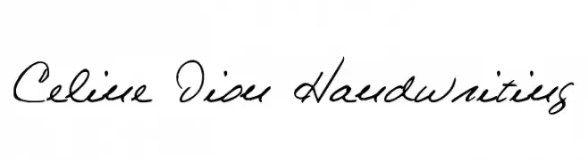 Celine Dion Handwriting  Frei Schriftart Herunterladen