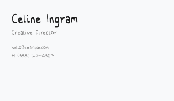 Celine Ingram Business Card