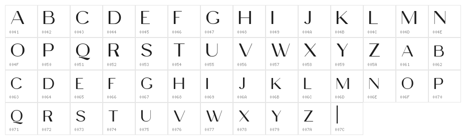 Celine Peach Free Sans Character Map