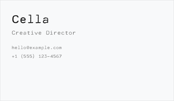 Cella Business Card