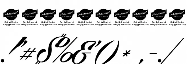 Cellos Script Personal Use Only Font OTHER CHARS