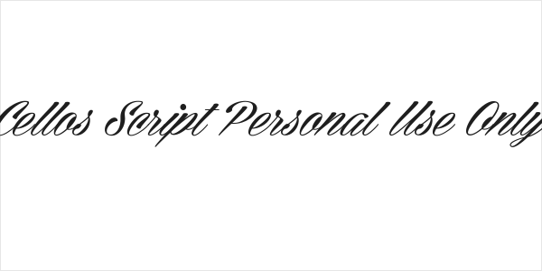 Cellos Script Personal Use Only Logo