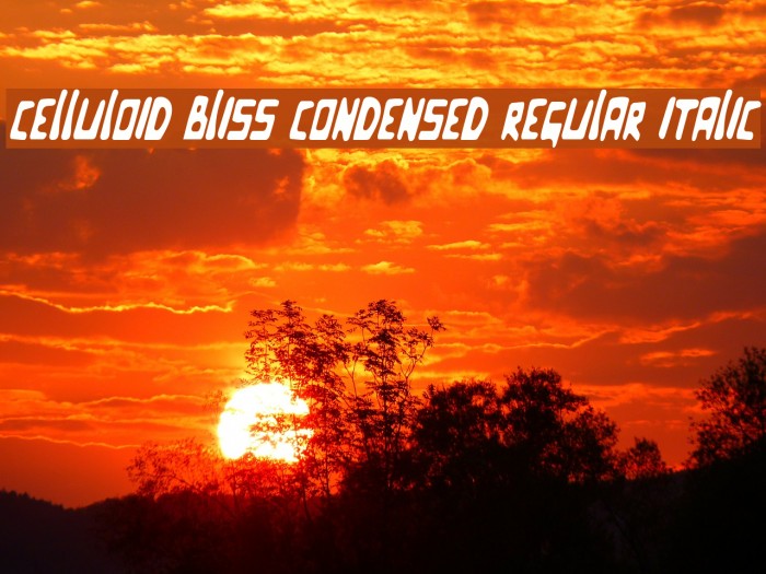 Celluloid Bliss Condensed Regular Italic Font examples