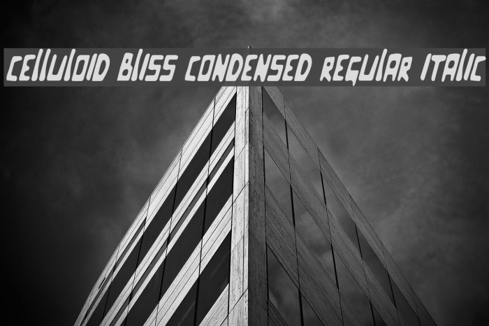 Celluloid Bliss Condensed Regular Italic Font examples