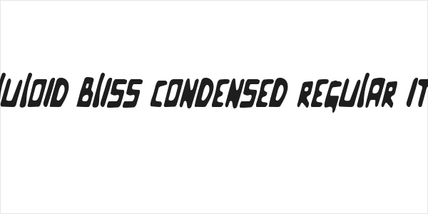 Celluloid Bliss Condensed Regular Italic Logo