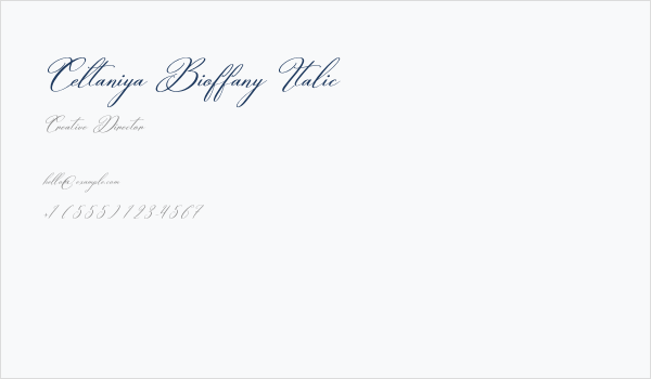 Celtaniya Bioffany Italic Business Card
