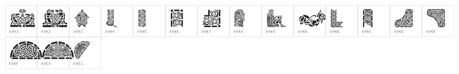 Celtic Designs II Character Map