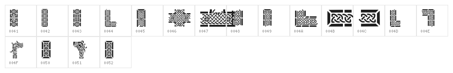 Celtic Designs I Character Map