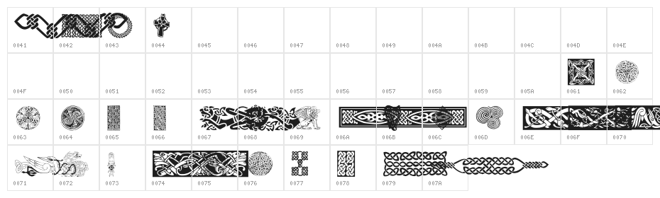 Celtic Patterns Character Map
