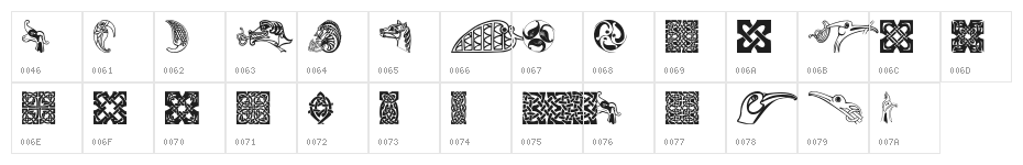 CelticMotif Character Map